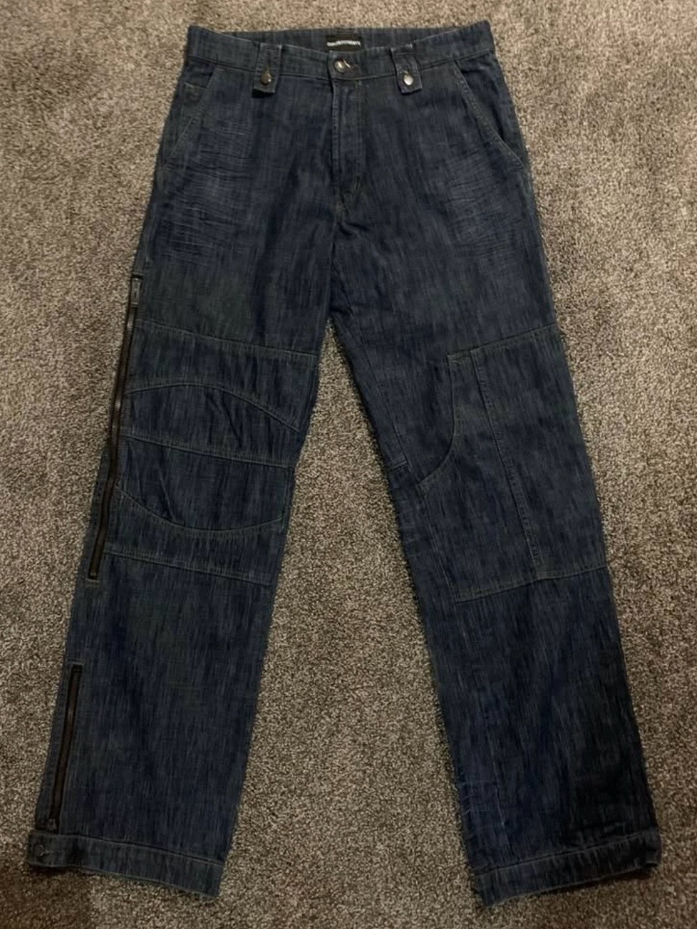 Emporio Armani Dark Indigo Zip-Detail & Embroidered Jeans